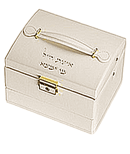 קופסא מהודרת לתכשיטים 2 קומות עם הדפסה כסף