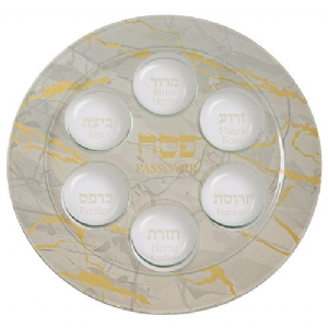 קערת פסח זכוכית מהודרת 35 ס"מ - דגם 7 קערת פסח זכוכית מהודרת 35 ס"מ - דגם 7