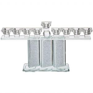 חנוכייה קריסטל עם אבנים 20 * 37 ס"מ חנוכייה קריסטל עם אבנים 20 * 37 ס"מ